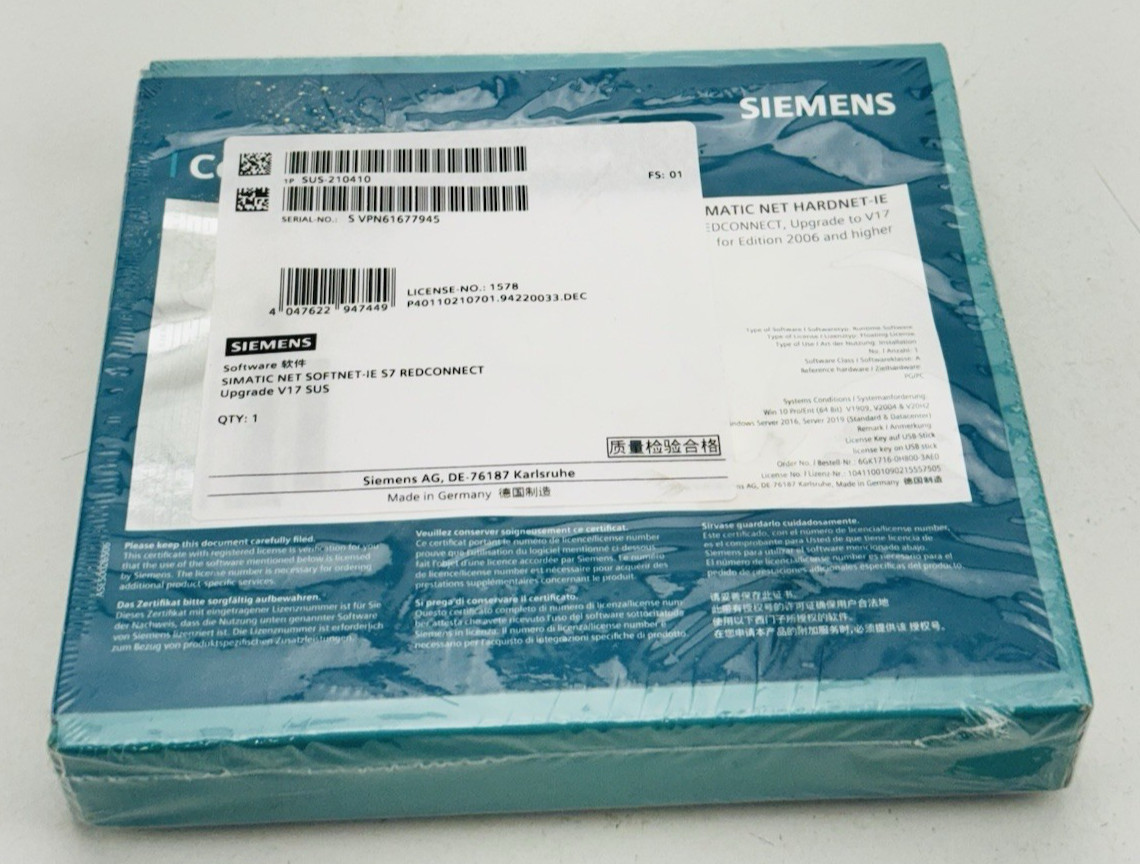 New! SIEMENS 6GK1716-0HB00-3AE0 S7 Reconnect SUS Simatic Net V17* WARRANTY*