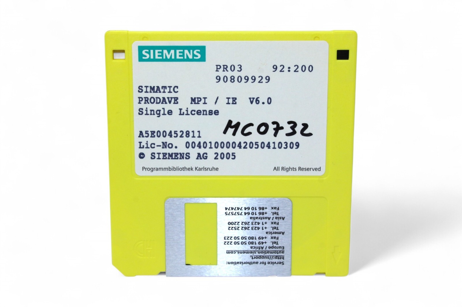 SIEMENS 6ES7807-4BA01-0YA1 SIMATIC S7, PRODAVE MPI/IE V6.0