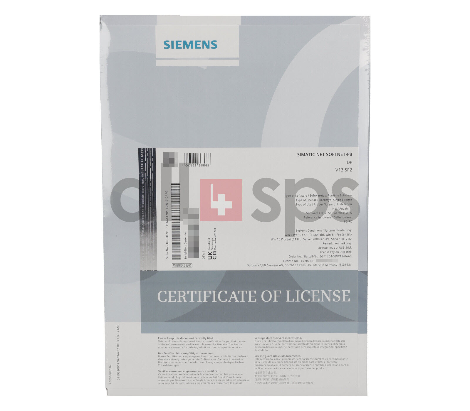 SIMATIC NET SOFTNET-PB DP V13 SP2 – 6GK1704-5DW13-0AA0 (NS)