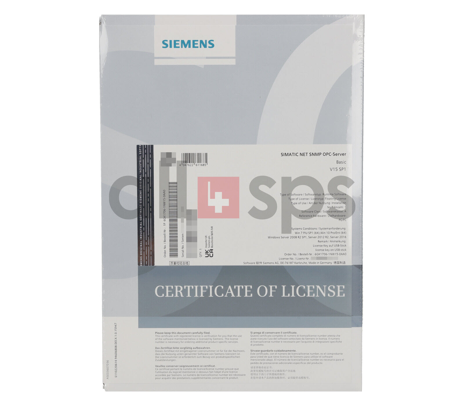 SIMATIC NET IE SNMP OPC SERVER BASIC V15 – 6GK1706-1NW15-0AA0 (NS)