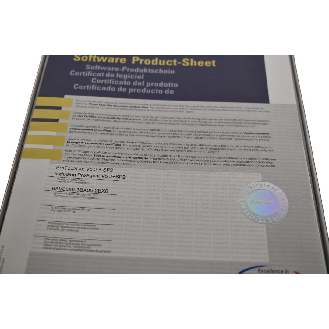 NEW Siemens 6AV6580-3BX05-2BX0 V5.2 SP2 ProTool Lite Software