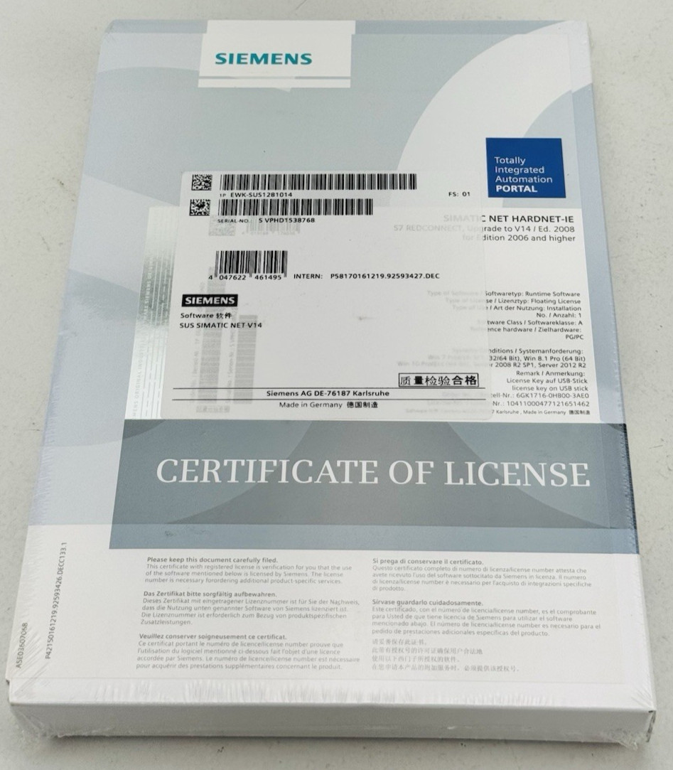 New! SIEMENS 6GK1716-0HB00-3AE0 S7 Reconnect SUS Simatic Net V14 2008 WARRANTY*