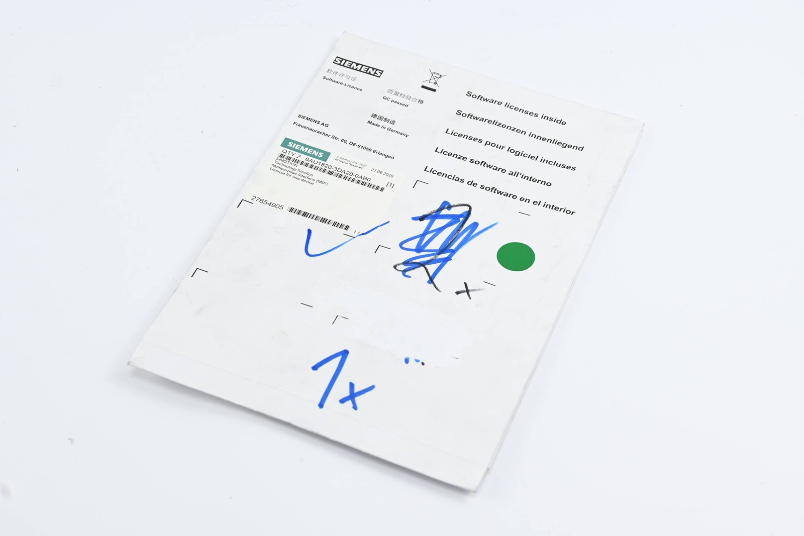 Siemens Simotion License 6AU1820-3DA20-0AB0 ( 6AU1 820-3DA20-0AB0 )