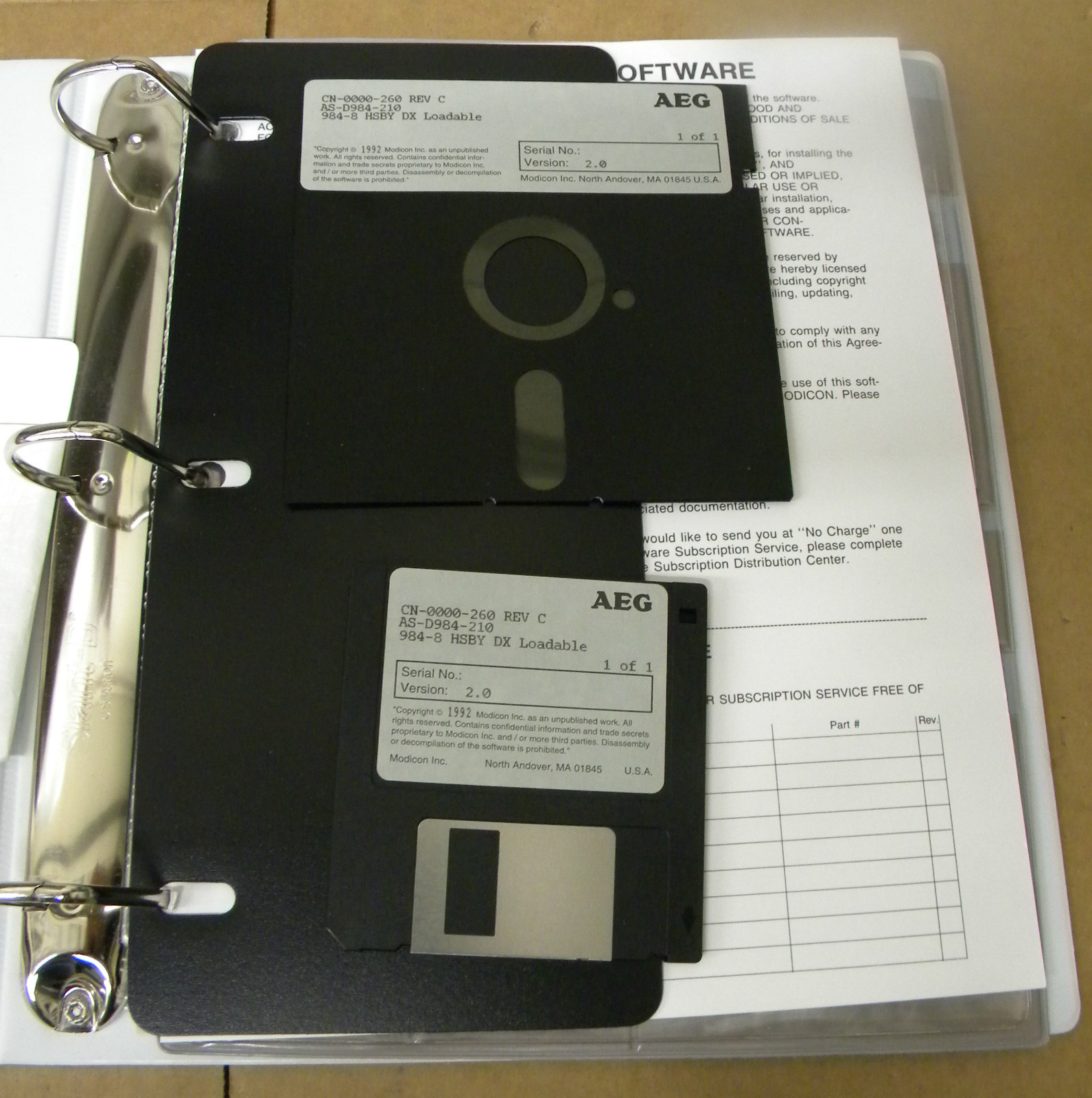 MODICON SW-AP98-RXA HOT STANDBY SOFTWARE SWAP98RXA