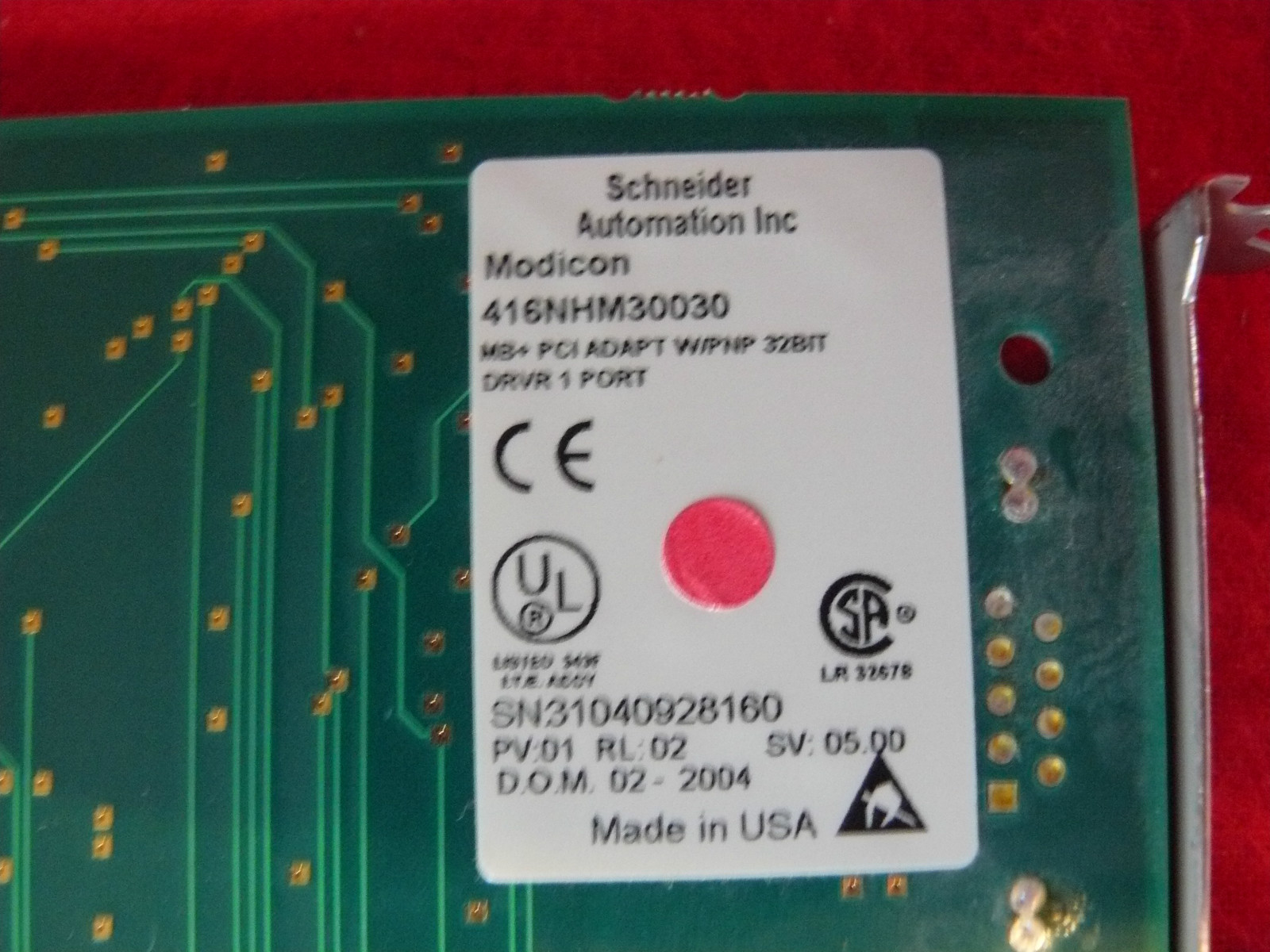 416NHM30030 Used Modicon PCMCIA MB+ Adapter with Driver Software 416-NHM-300-30