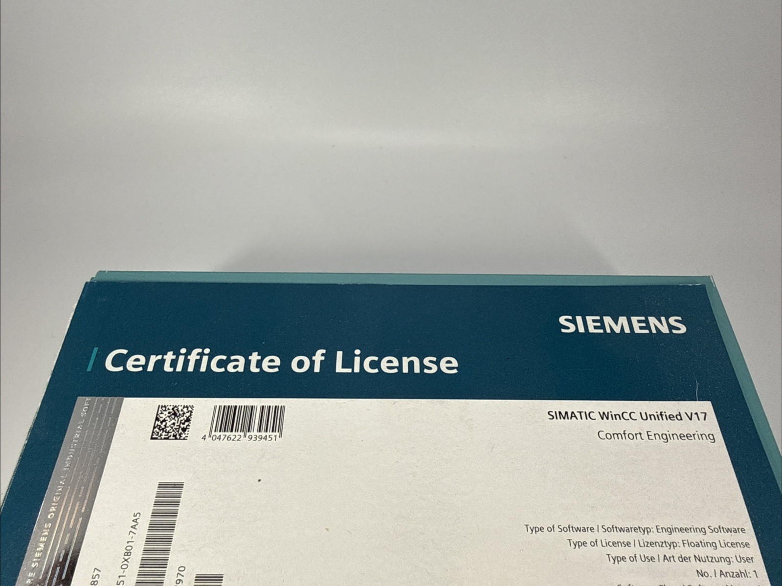 Siemens SIMATIC WinCC Unified V17 Comfort Engineering 6AV2151-0XB01-7AA5