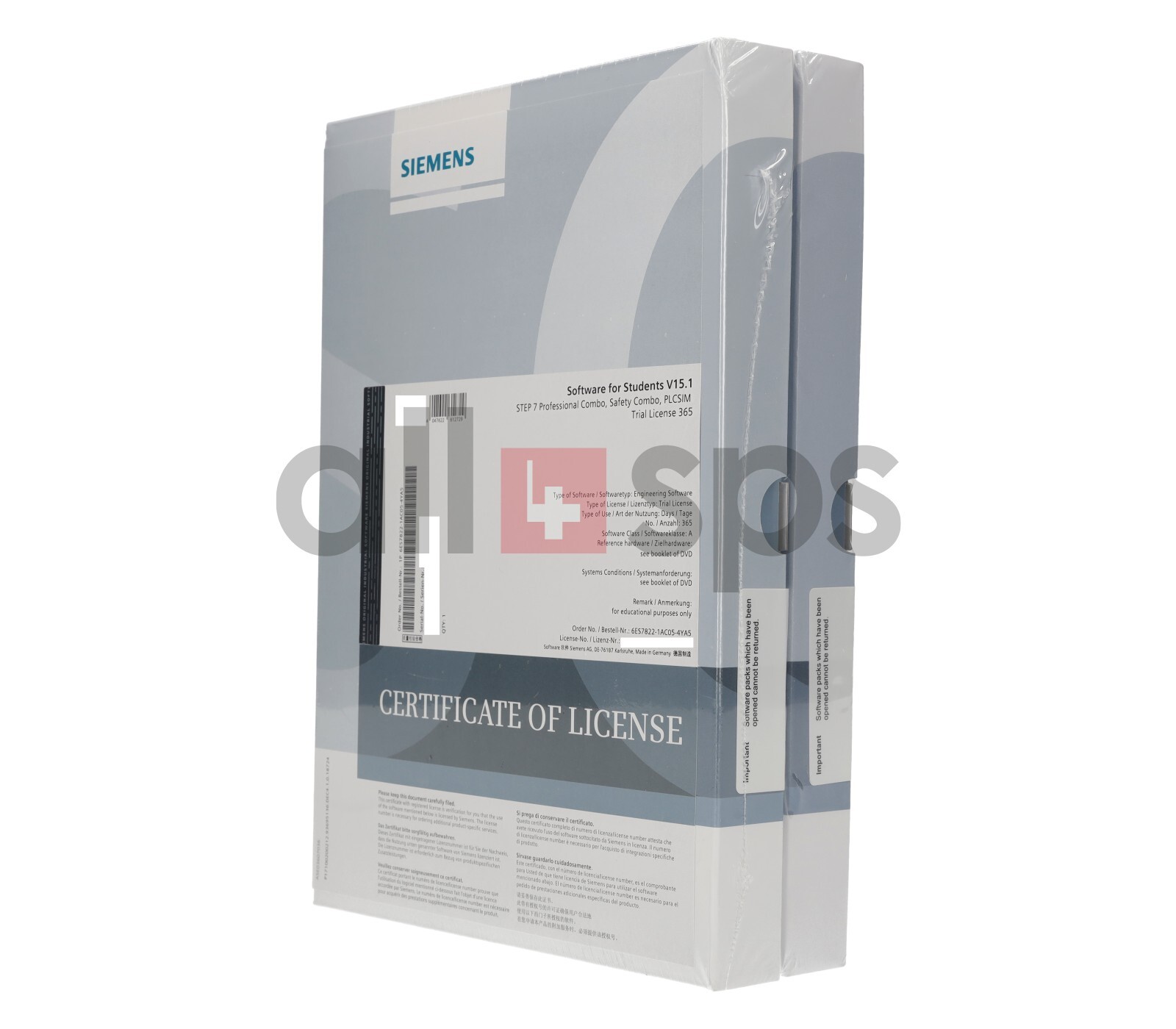 SIMATIC STEP 7 PROF FOR 20 STUDENTS TRIAL LICENCE – 6ES7822-1AC05-4YA5 (NS)