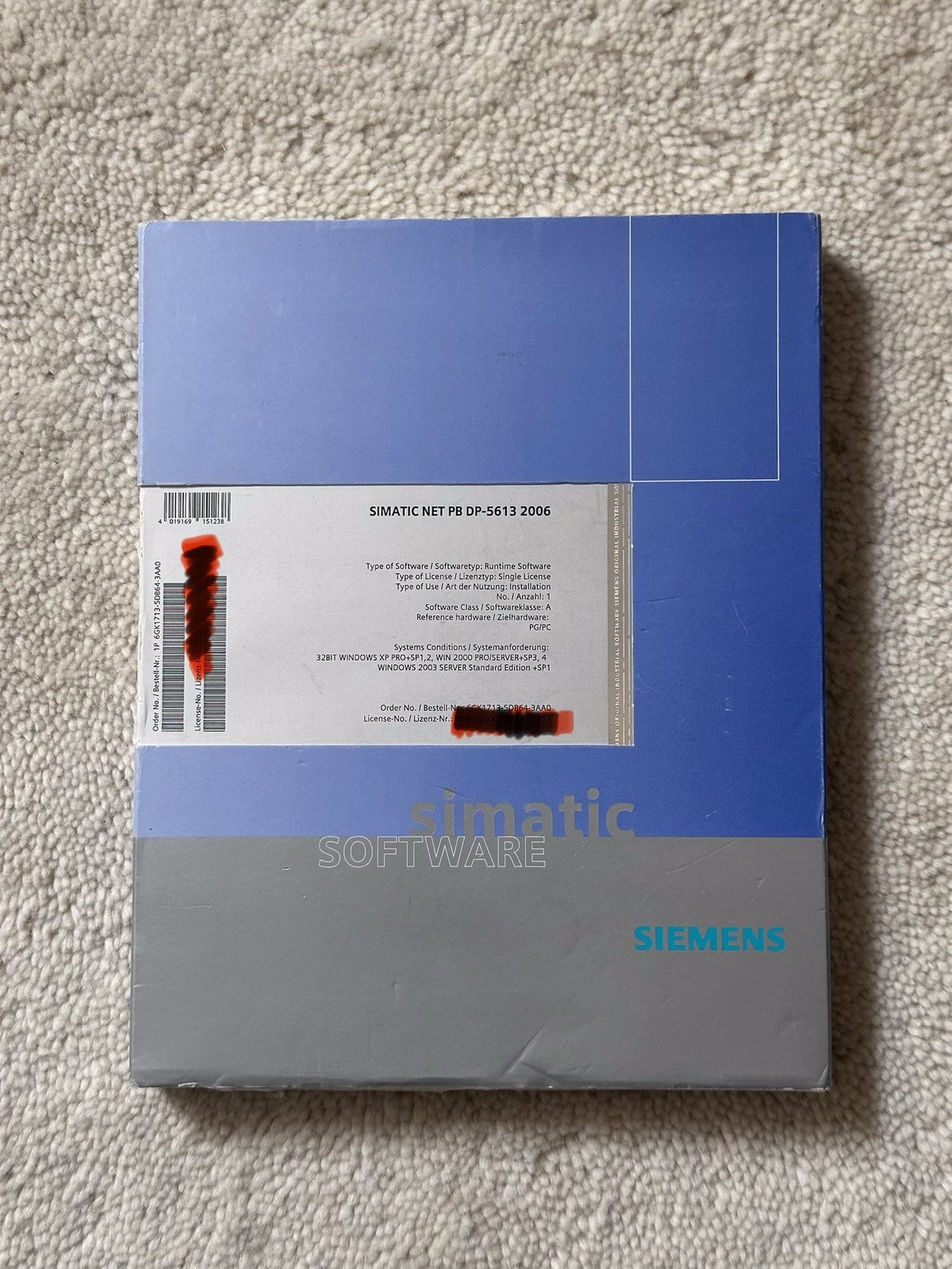 SIEMENS 6GK1713-5DB64-3AA0 SIMATIC NET SOFTWARE PB DP-5613 2006 ProfiBus
