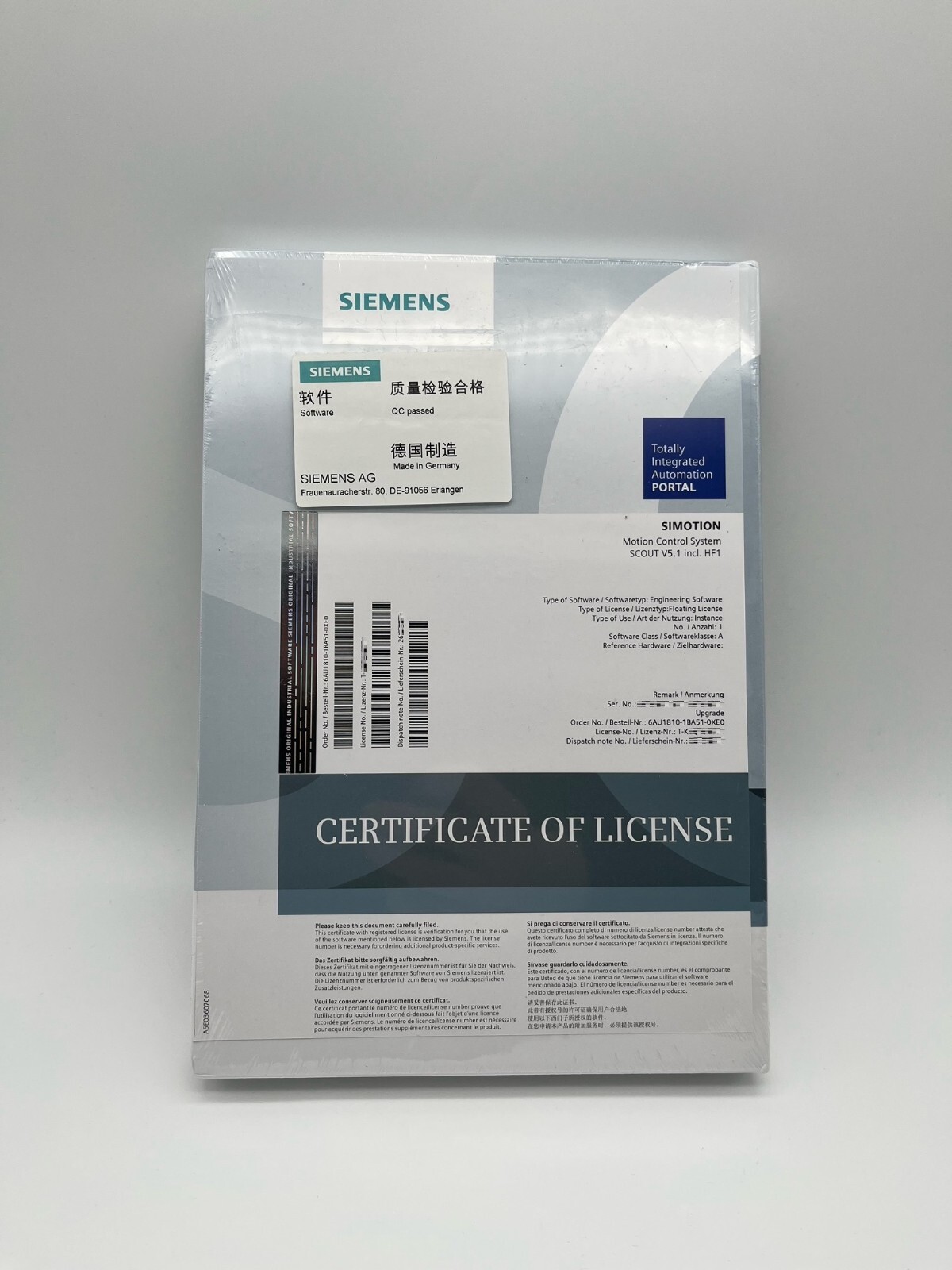 Siemens Simatic Simotion Scout V5.1 HF1 6AU1810-1BA51-0XE0