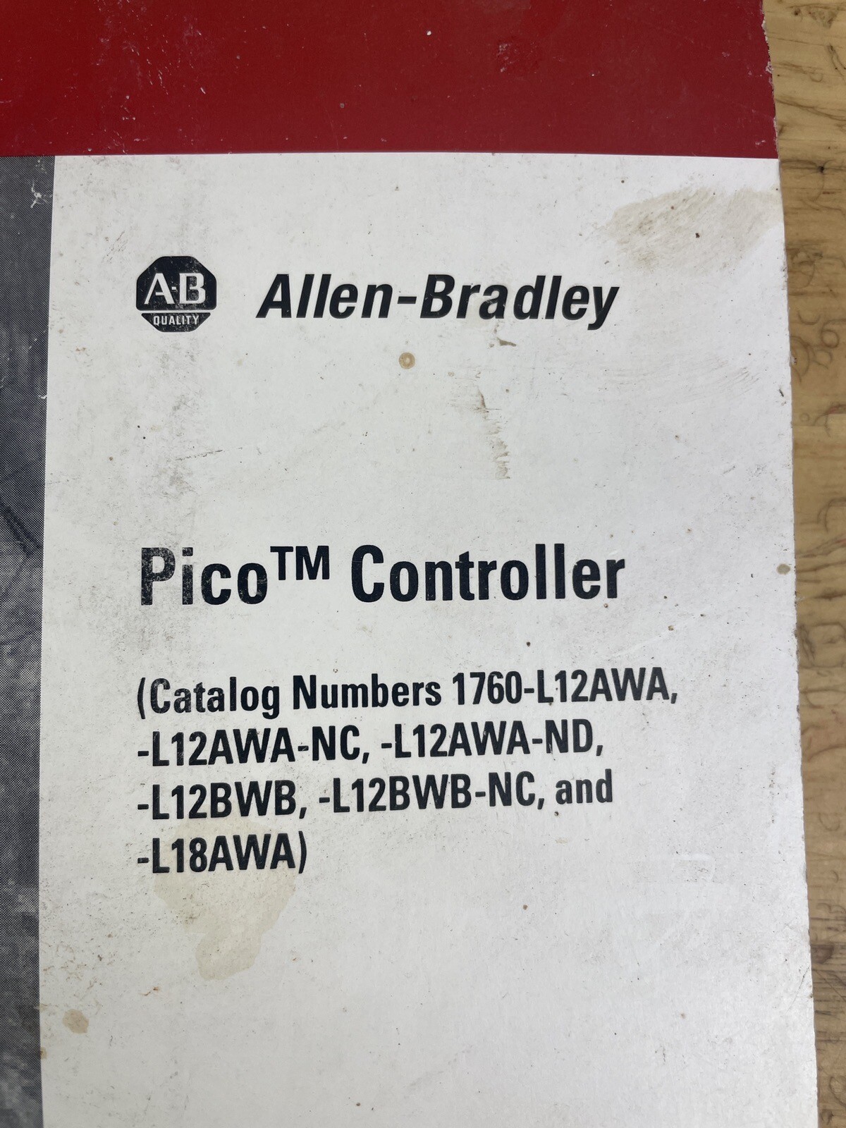 Pico Book PLC User Manual Allen Bradley Rockwell AB Controller 1760-L12