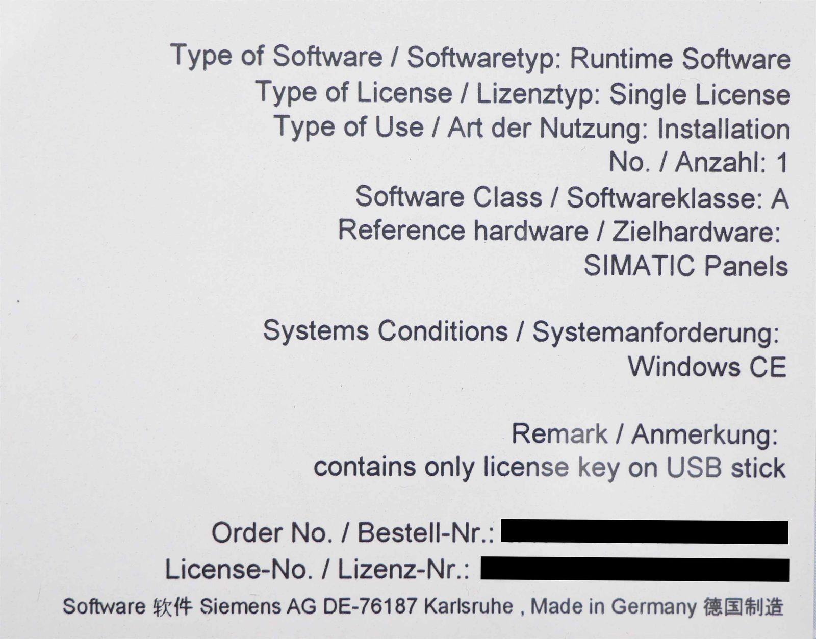 Siemens SIMATIC 6AV6618-7AB01-3AB0 WINCC Flexible /Sm@rtAccess -sealed-