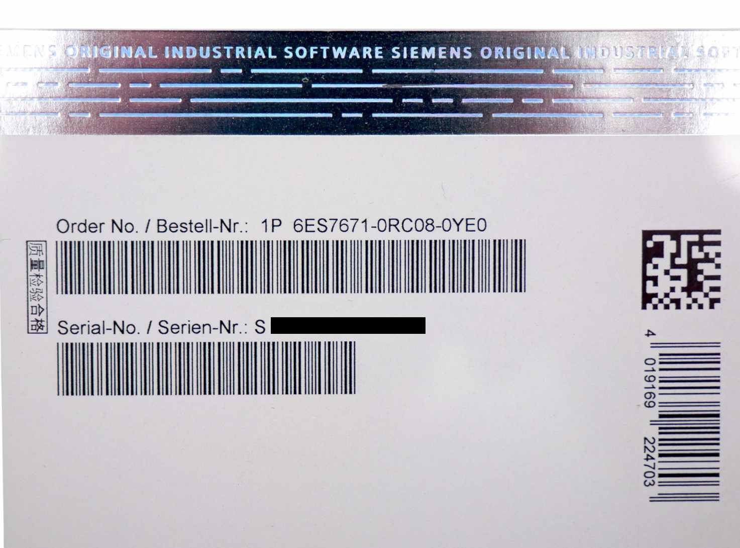 Siemens SIMATIC 6ES7671-0RC08-0YE0 WinAC RTX 2010 incl. SP2 -unused/original packaging-