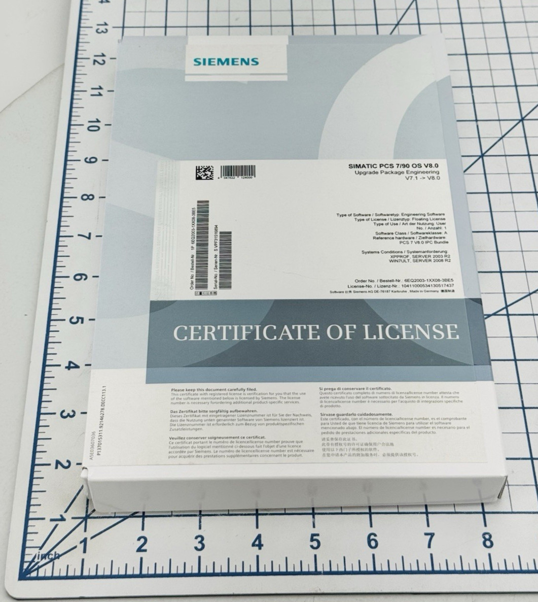 New! SIEMENS 6EQ2003-1XX08-3HB5 SIMATIC PCS 7/90 OS V8.0 *WARRANTY*