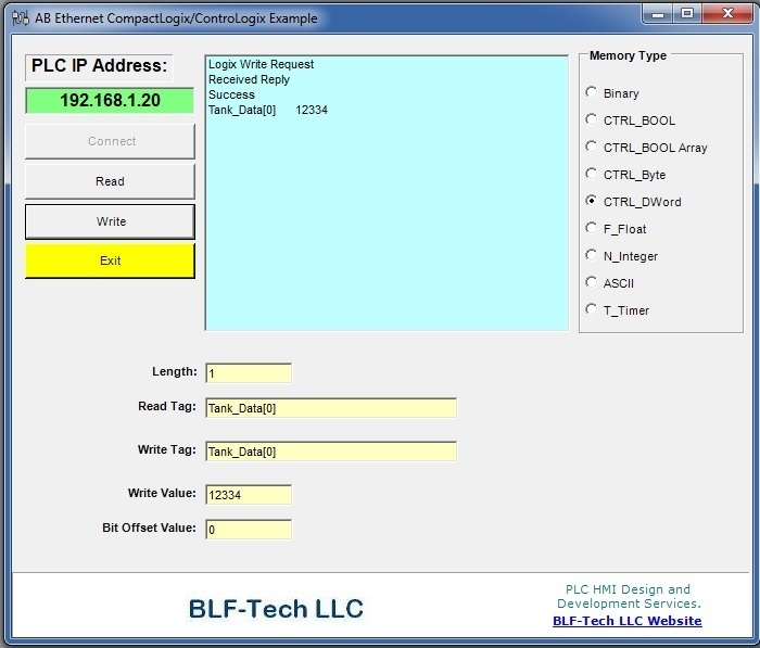 Allen Bradley Ethernet DLL Driver for ControlLogix & CompactLogix Run Time Free
