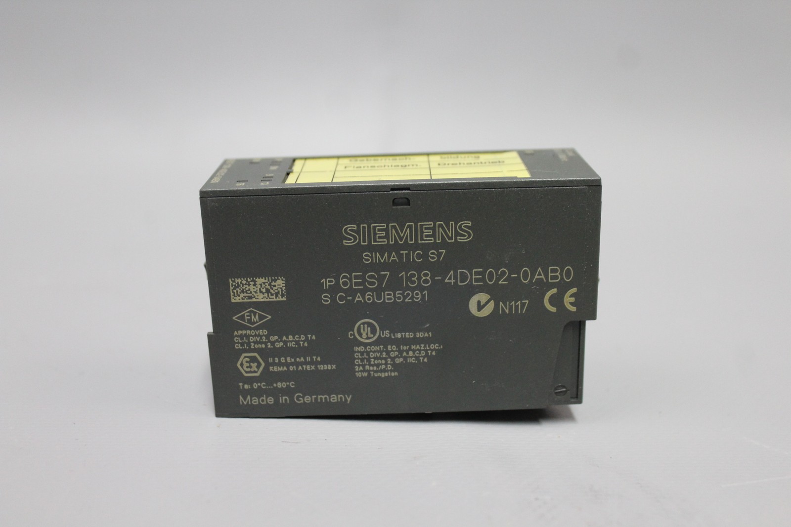 Siemens Simatic electronic module 6ES7138-4DE02-0AB0 used