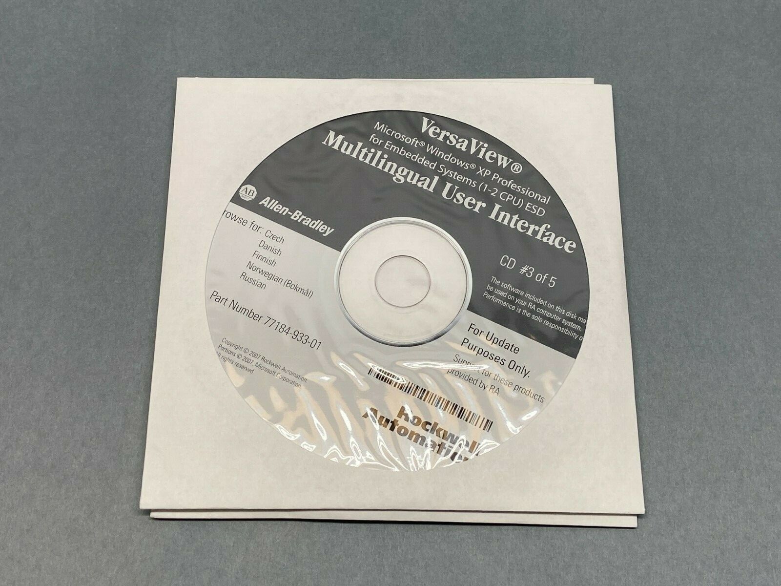 Allen Bradley 77184-933-01 VersaView Multilingual User Interface Series of 5 CDs
