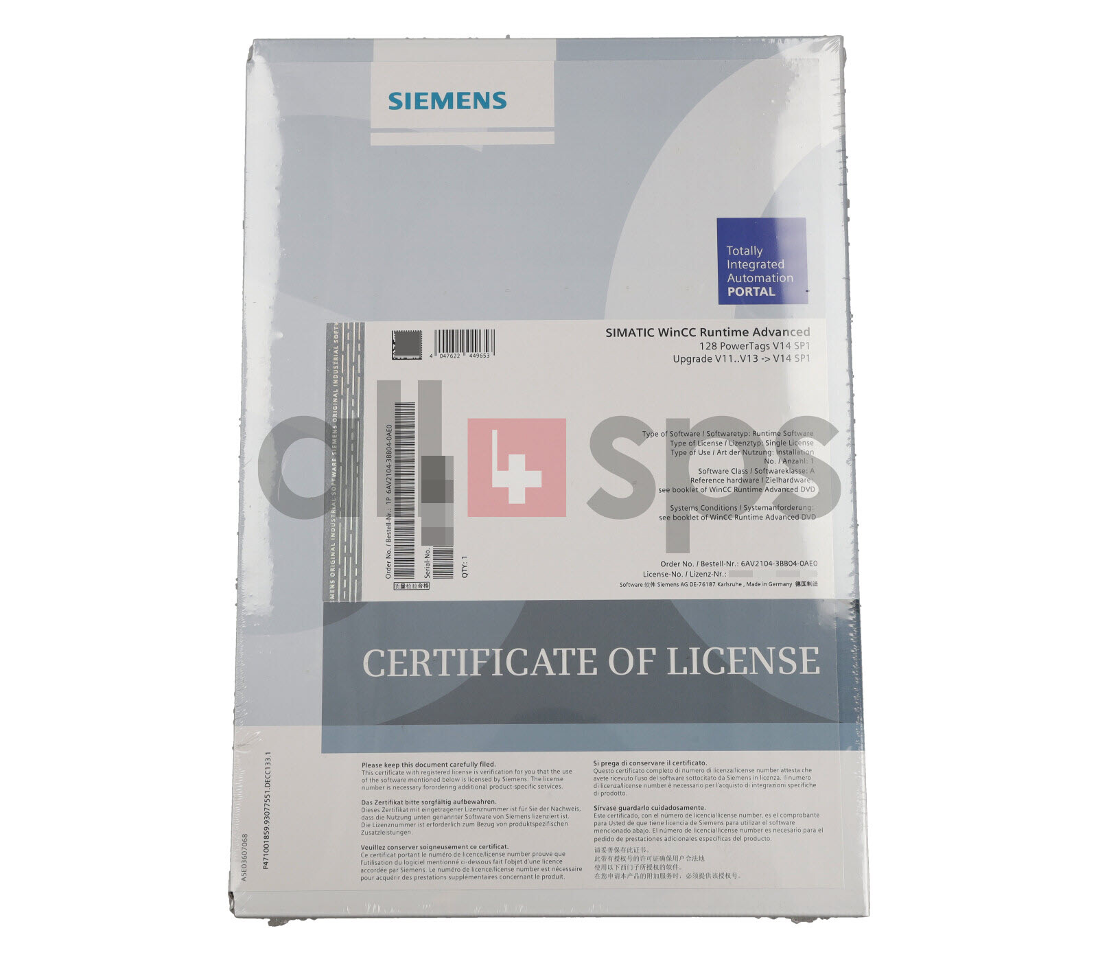 SIMATIC WINCC RUNTIME ADVANCED 128 POWERTAGS V14 SP1 – 6AV2104-3BB04-0AE0 (NS)