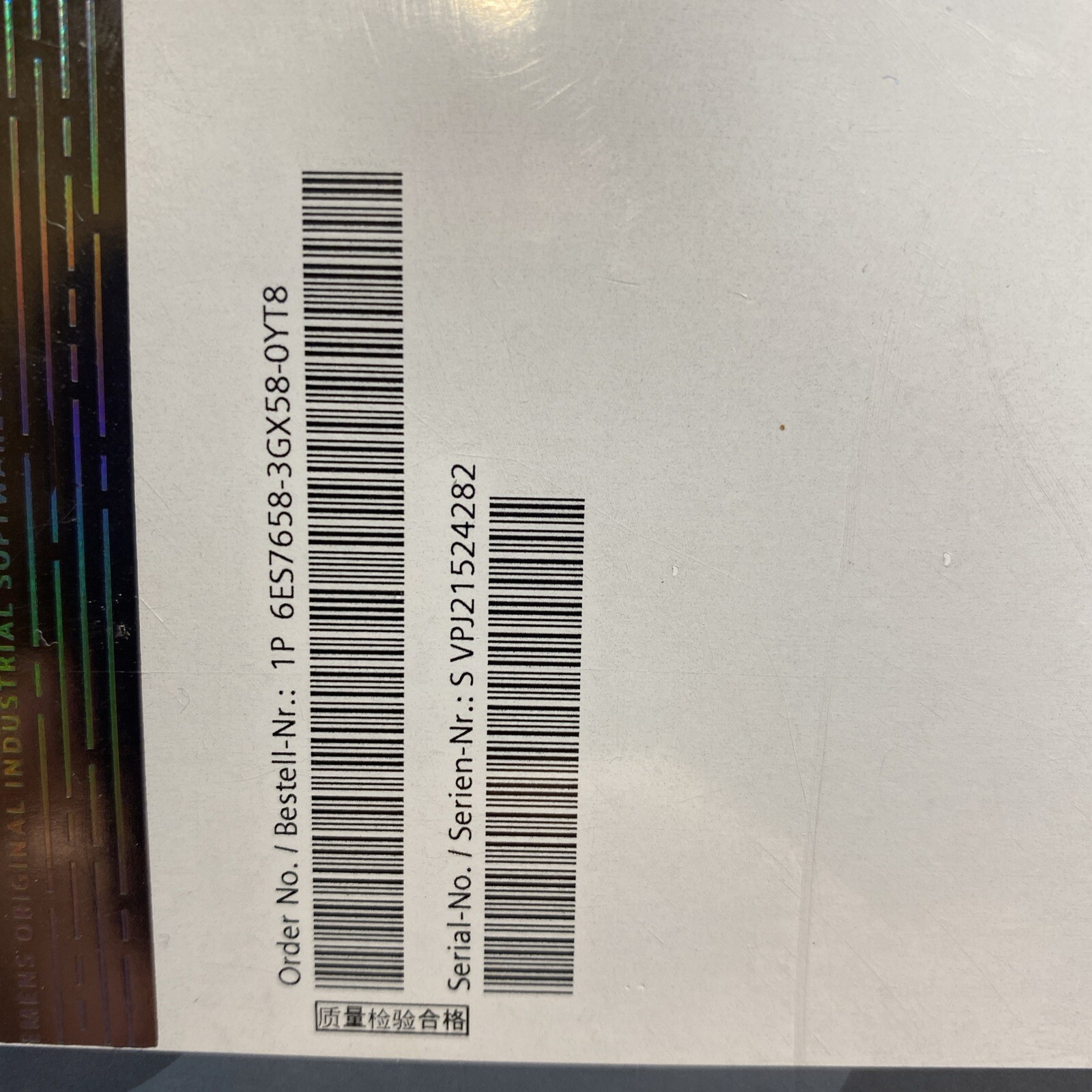 6ES7658-3GX58- 0YT8 Siemens PDM Version 9.0 SP1 CERTIFICATE OF LICENSE