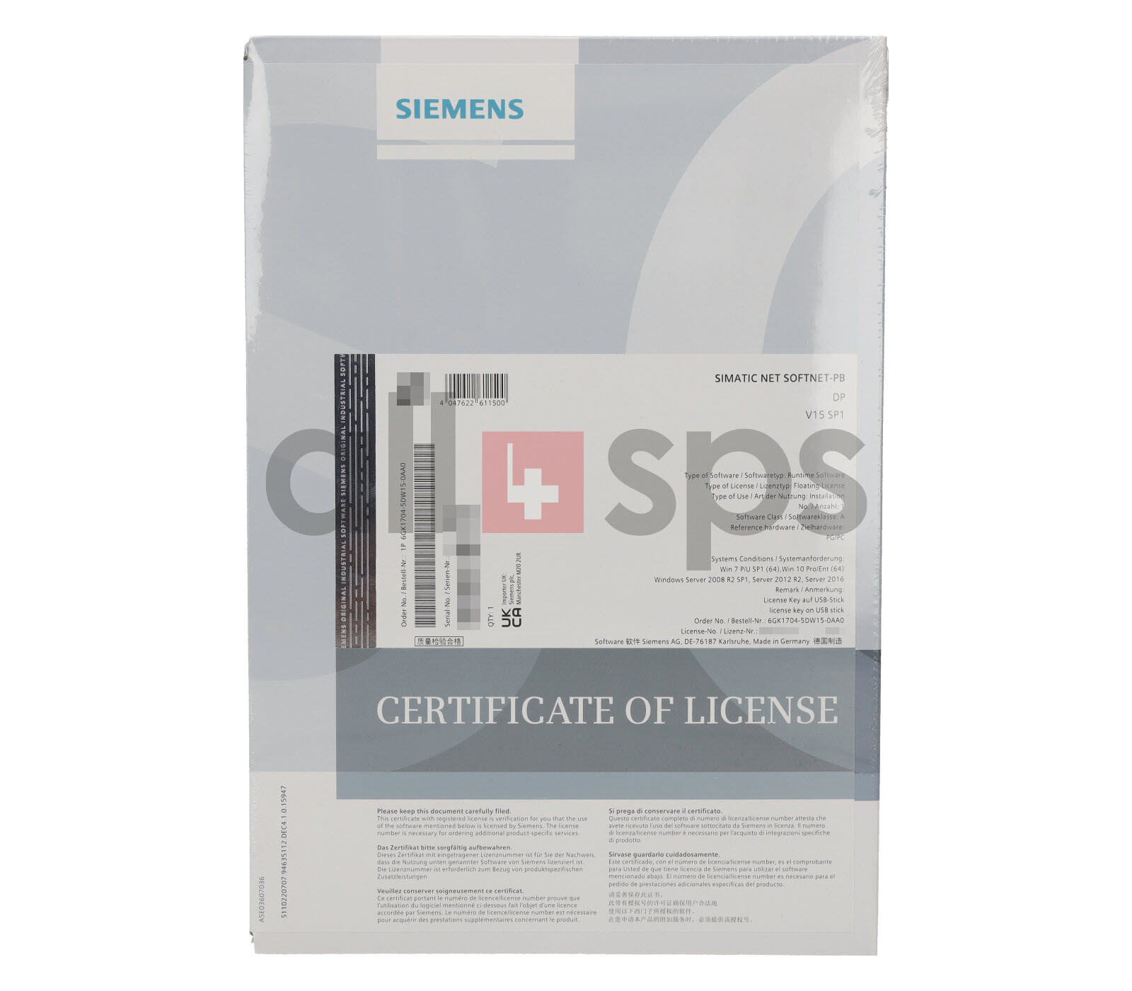 SIMATIC NET SOFTNET-PB DP V15 – 6GK1704-5DW15-0AA0 (NS)