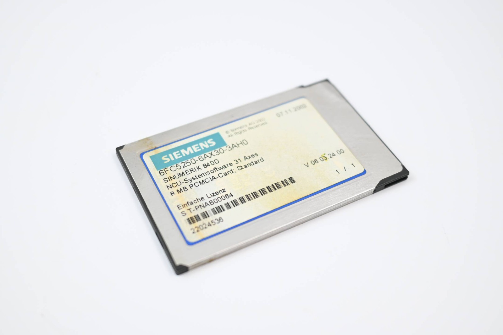 Siemens Sinumerik 840D CNC Software 6FC5250-6AX30-3AH0 ( 6FC5 250-6AX30-3AH0 )