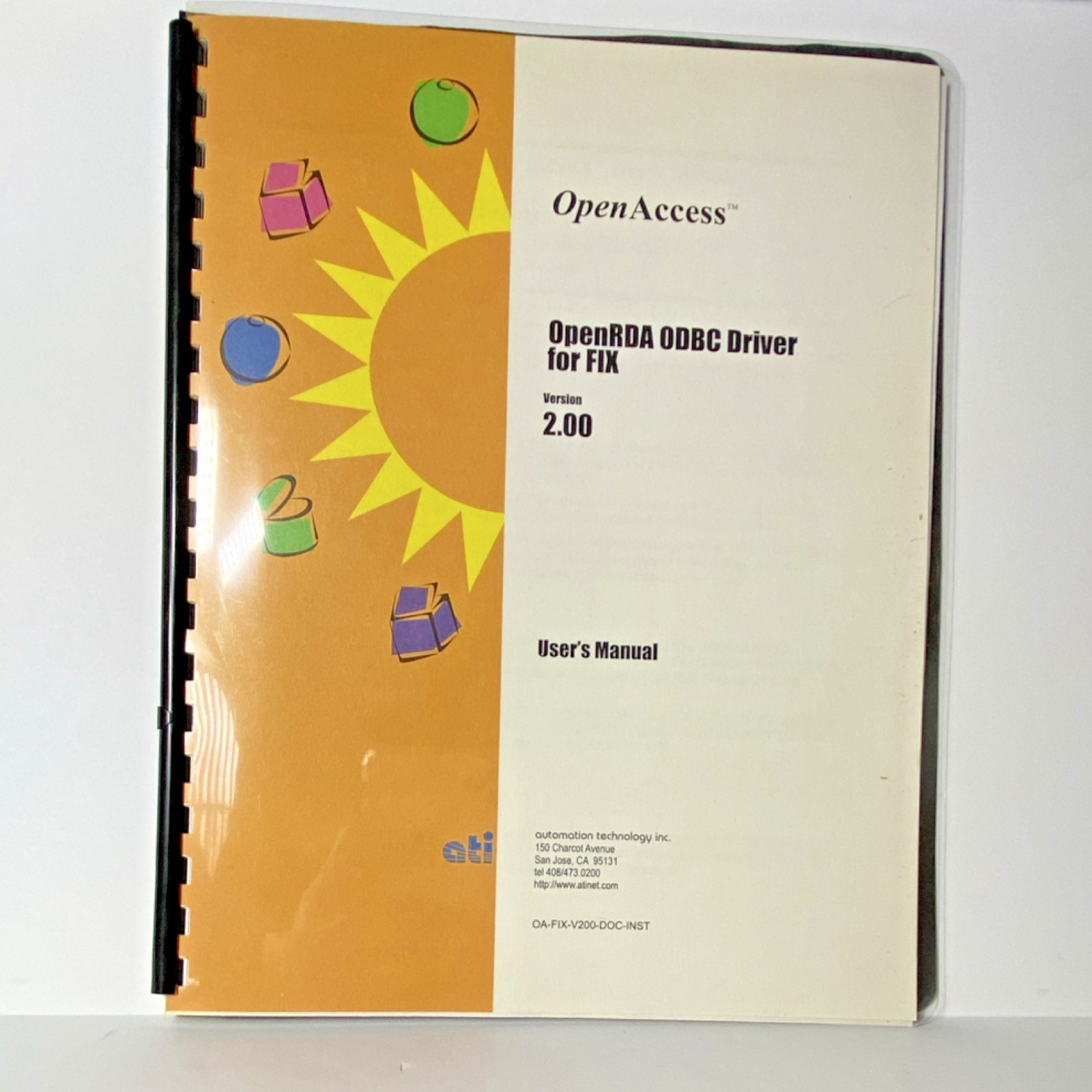 Automation Technology Inc. OpenRDA ODBC Driver for FIX V2.00 CD & Manual