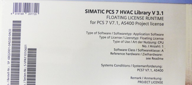 Siemens SIMATIC 6BQ2001-0CA12-0AA0 PCS 7 PST V1.10 with S7-400FH -sealed-