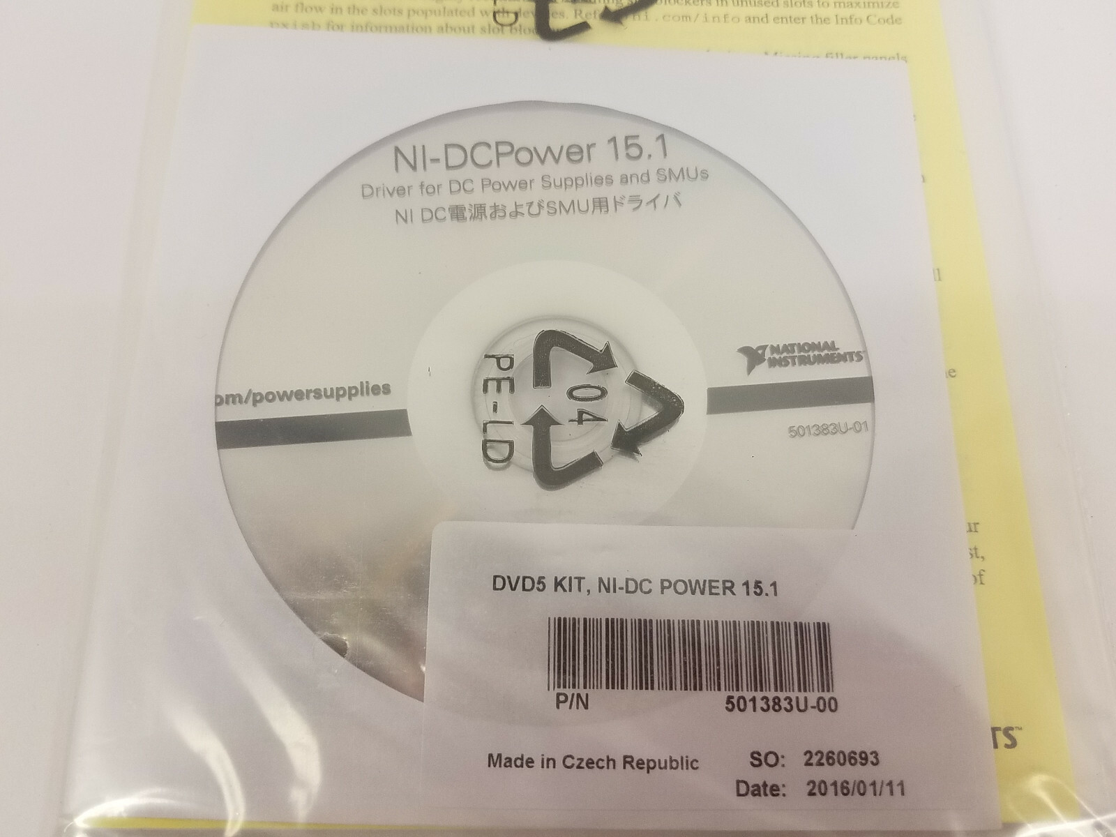 National Instruments NI-DCPower 15.1 DVD Kit Driver for Power Supplies and SMUs