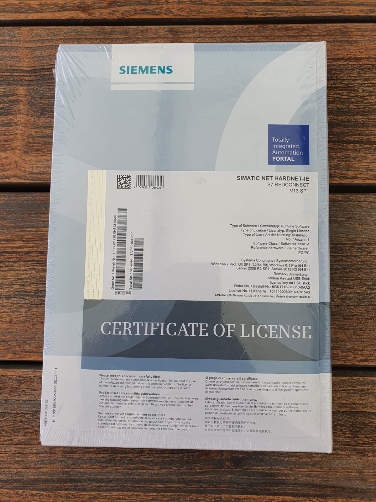Siemens 6GK1716-0HB13-0AA0 SIMATIC NET HARDNET-IE S7 REDCONNECT V13 SEALED