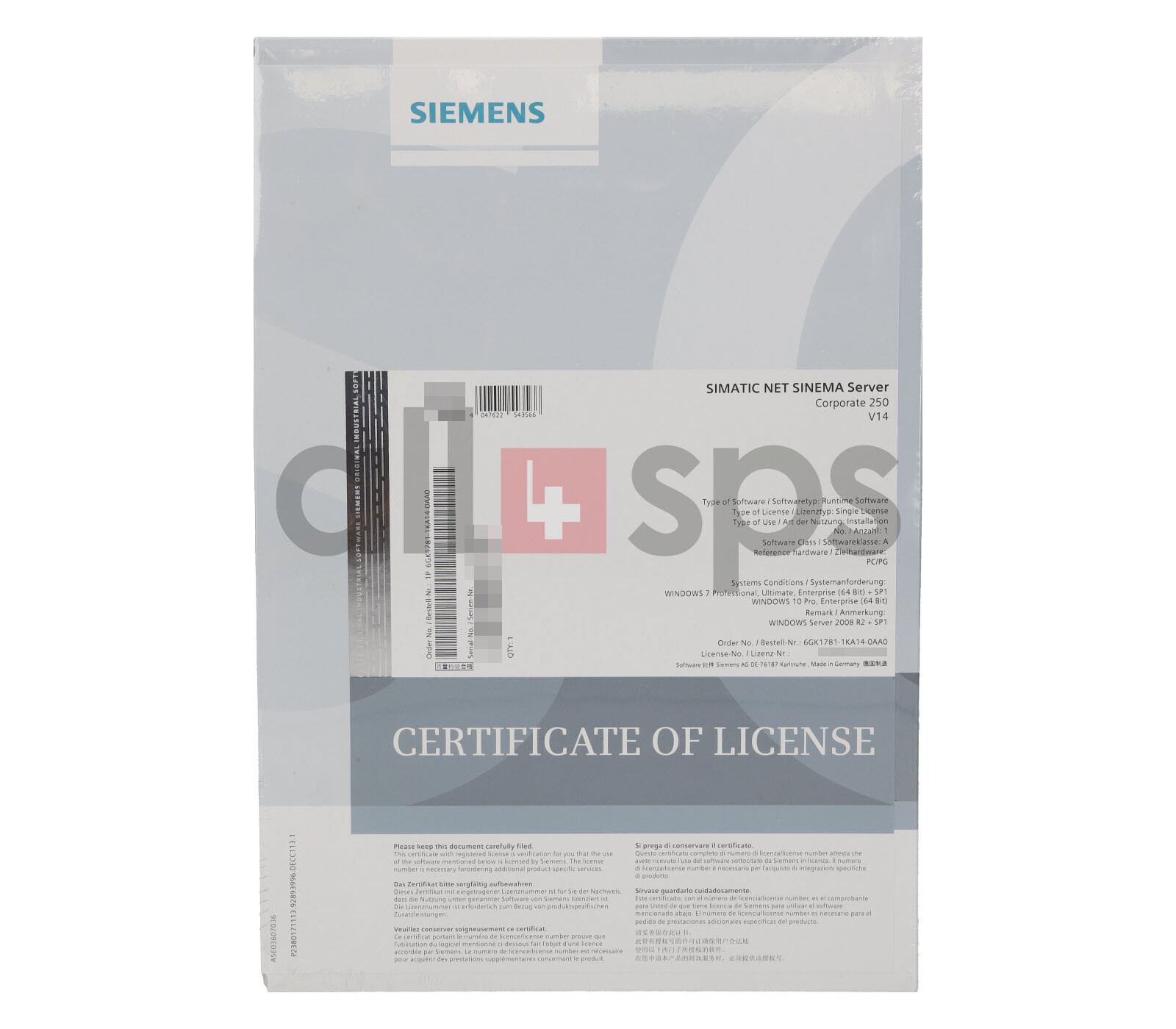 SIMATIC SINEMA NET SERVER CORPORATE 250 V14 – 6GK1781-1KA14-0AA0 (NS)