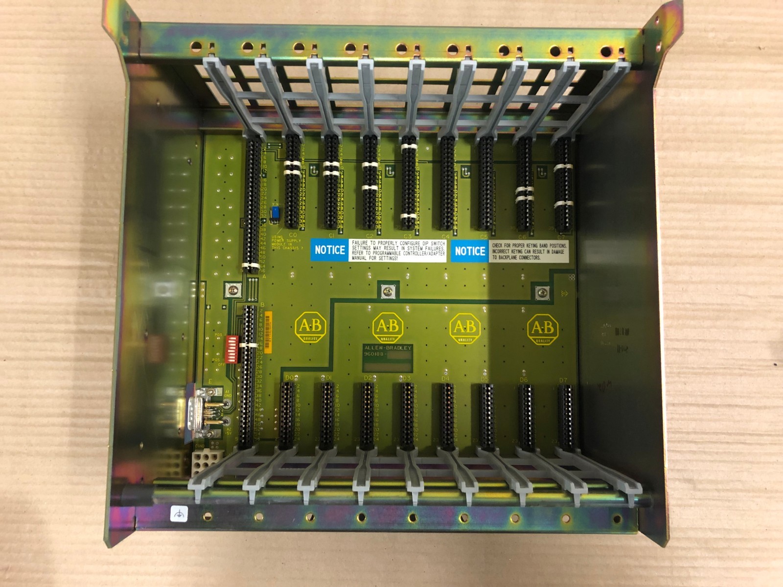 ALLEN BRADLEY 1771-A2B B 8 SLOT I/O CHASSIS KMGM