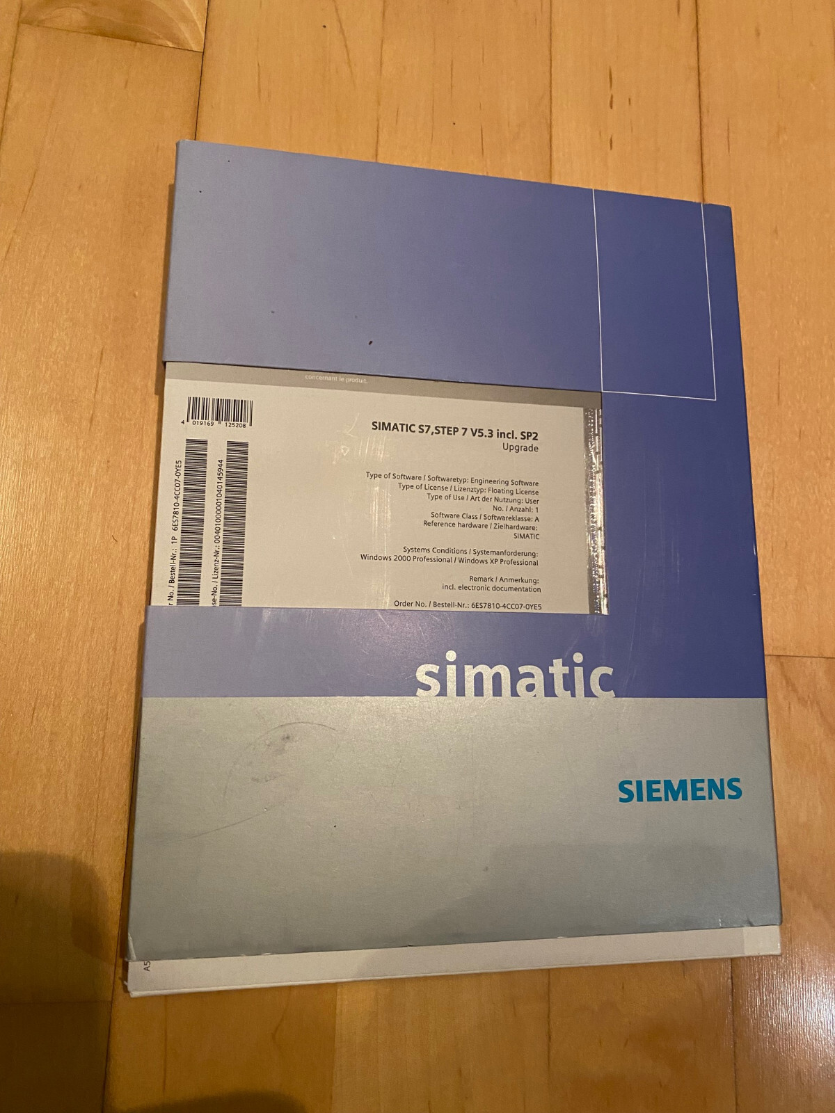 Software Siemens Simatic S7 6ES7810-4CC07-0YE5 6ES7 810-4CC07-0YE5 Step7 V5.3