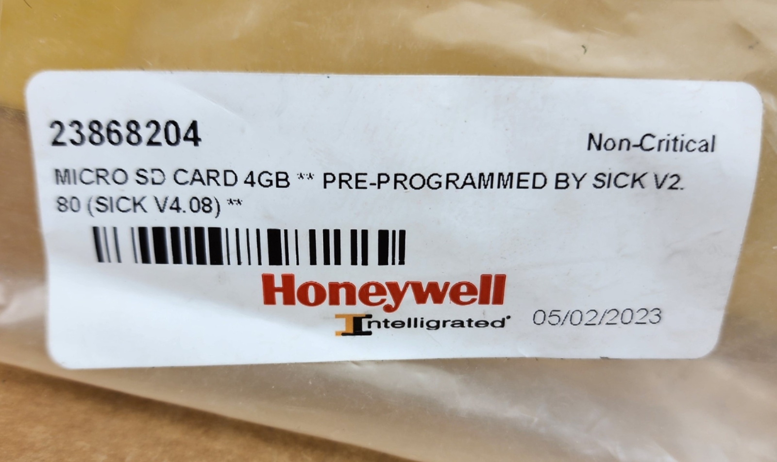 HONEYWELL 23868204 MICRO SD CARD 4GB PRE-PROGRAMMED BY SICK V2.80 (SICK V4.08)