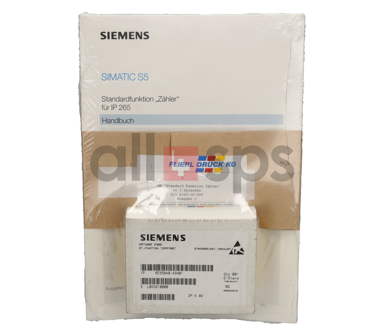 SIEMENS SIMATIC S5, SPEICHERMODUL, ZAEHLERFUNKTION IP265, 6ES5840-4SH01 (NS)