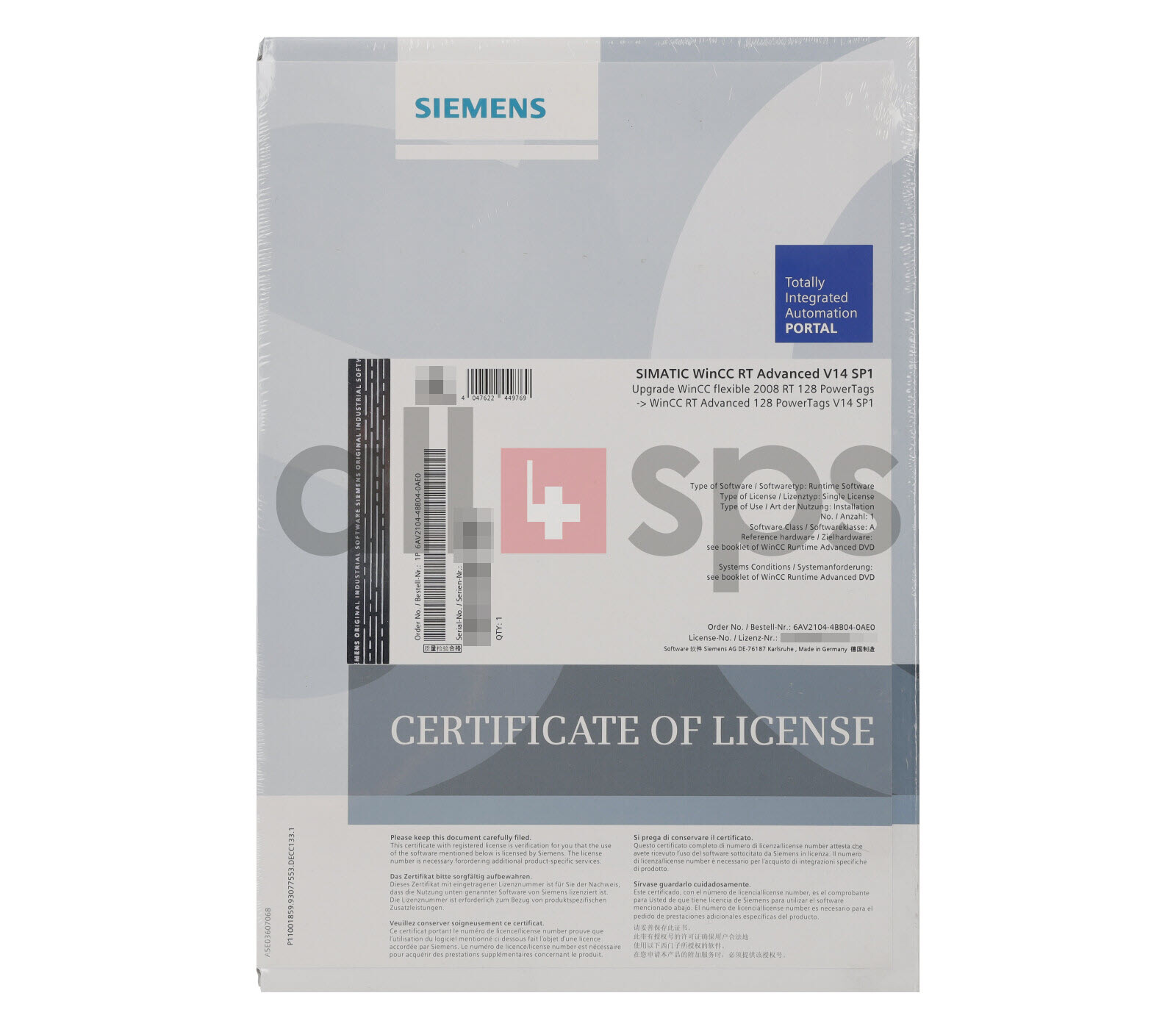 SIMATIC WINCC RT ADVANCED 128 POWERTAGS V14 SP1 – 6AV2104-4BB04-0AE0 (NS)