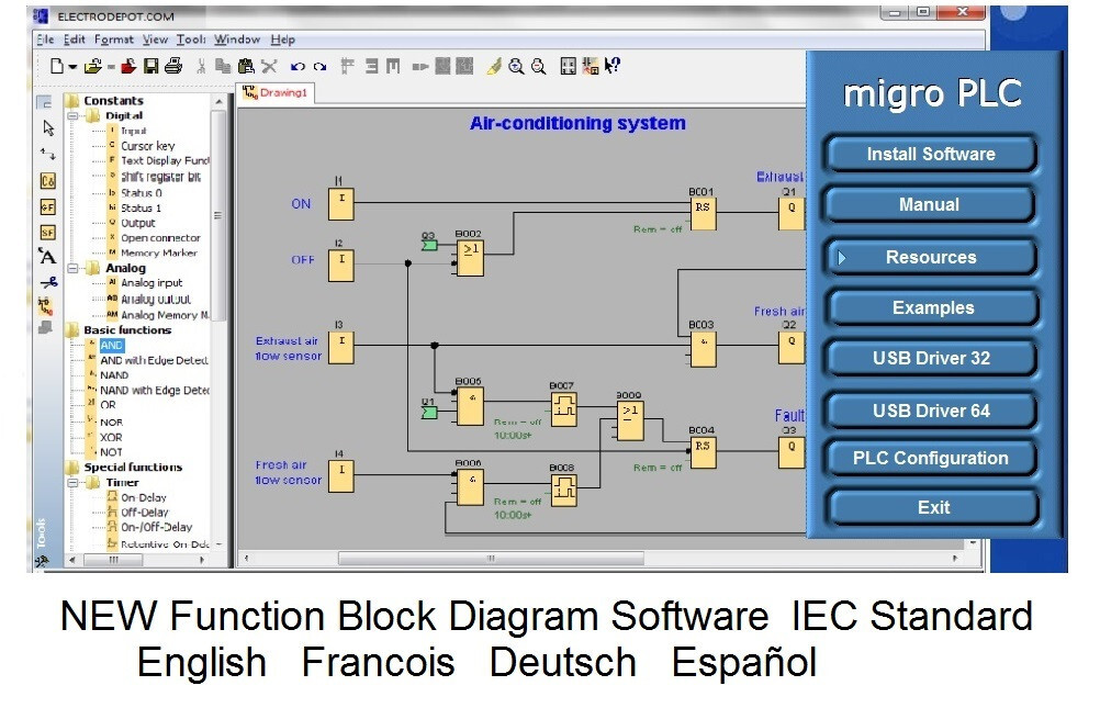 PLC Programmable Logic Controller & Software KIT 12V 24V 8 inputs, 4 Relay out