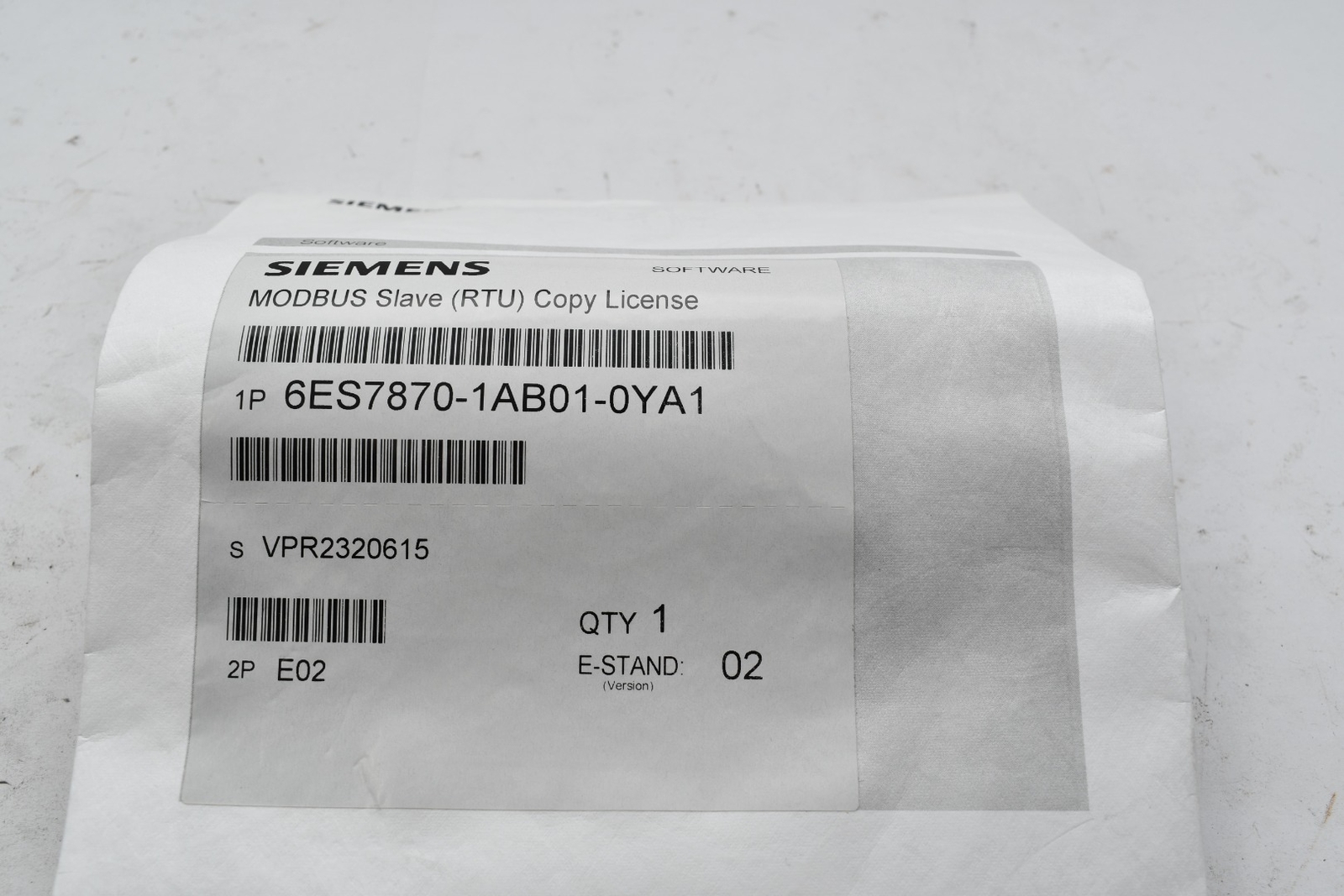 NEW SIEMENS 6ES7870-1AB01-0YA1 SIMATIC S7, slave MODBUS V3.1 Single License for