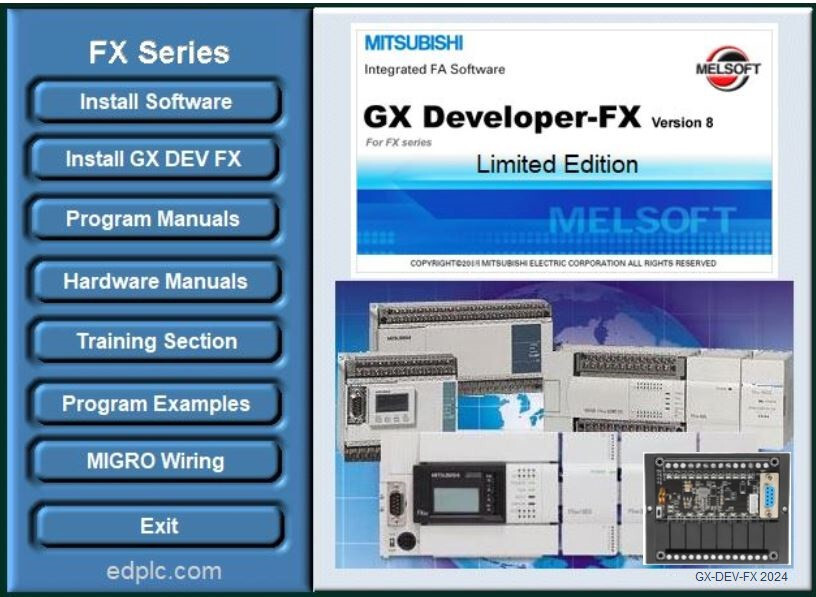PLC Programmable Controller Kit FREE Ladder Logic Software GXDEV, USB Interface