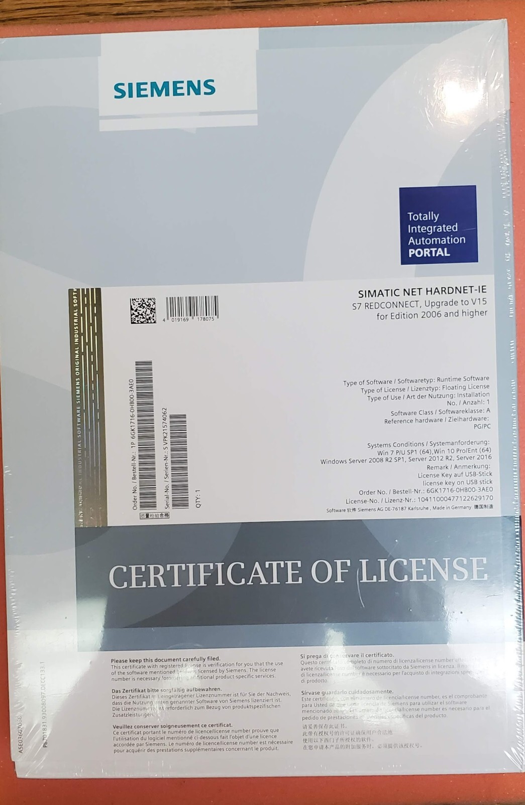 SIEMENS 6GK1716-0HB00-3AE0/6GK17160HB003AE0 New Sealed Pkg. US Ship