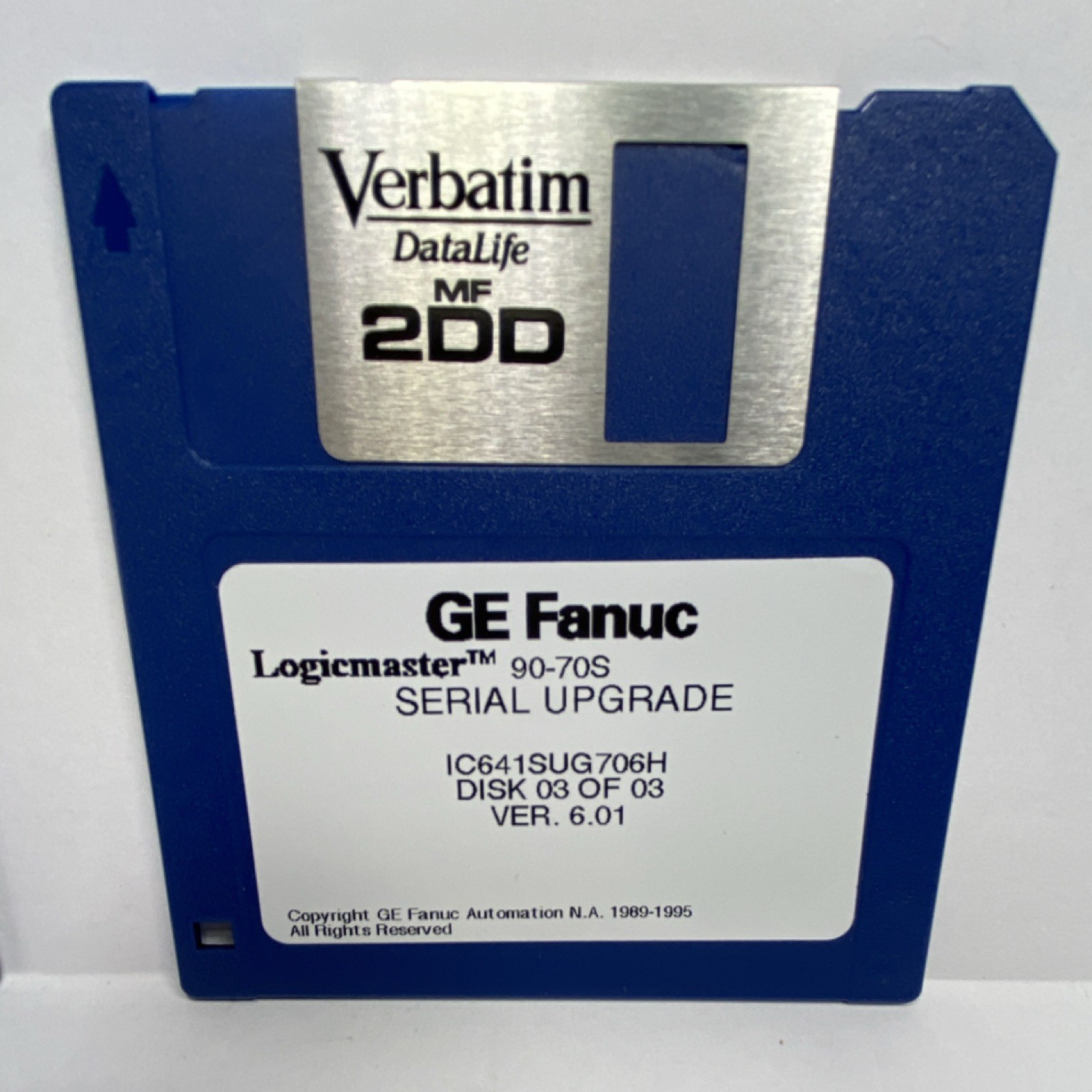 GE Fanuc Logicmaster 90-70S CPU IC641SUG706H Serial Upgrade Ver 6.01 Floppy Set