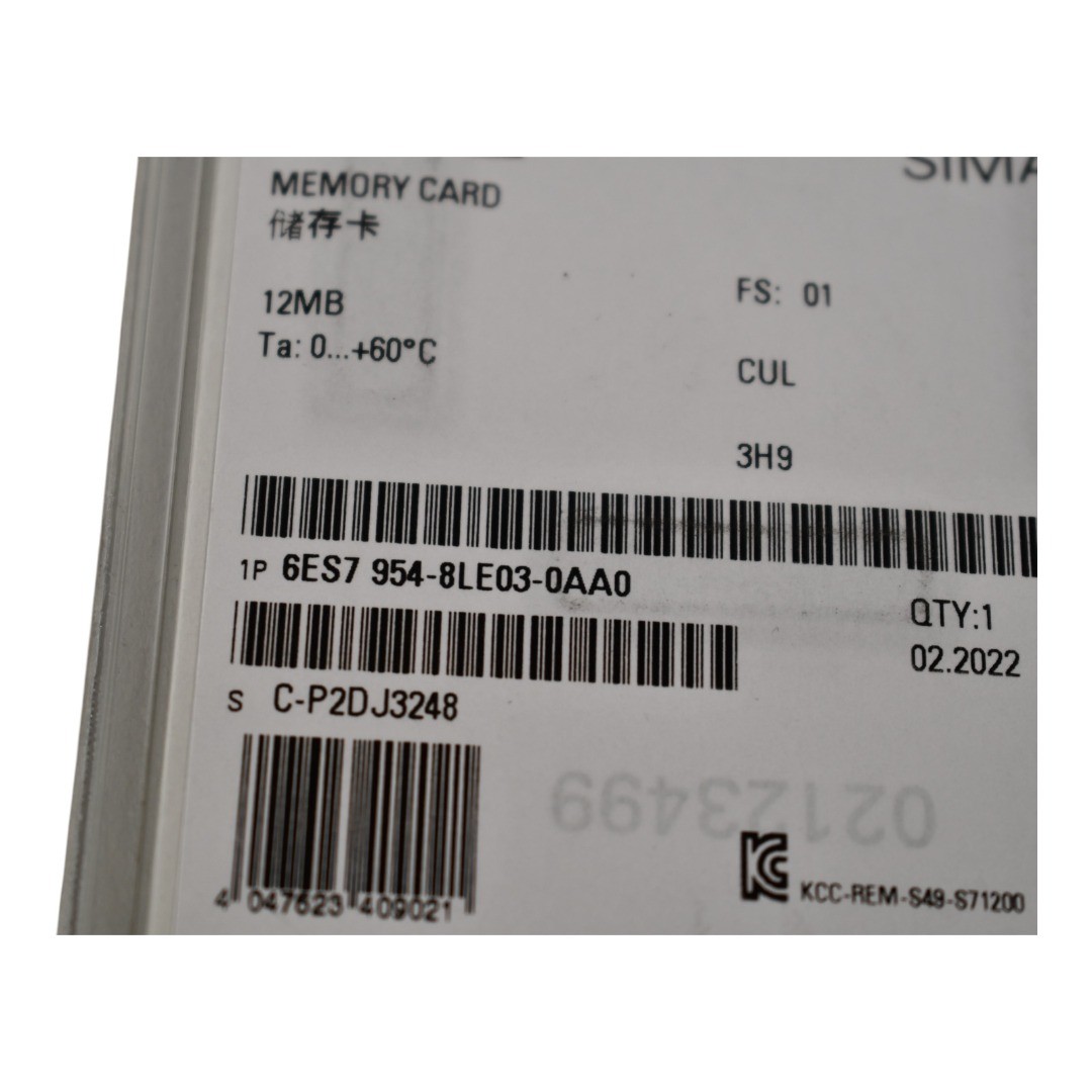 NEW Siemens 6ES7954-8LP03-0AA0 SIMATIC S7, memory cards for S7-1x 00 CPU, 3, 3 V