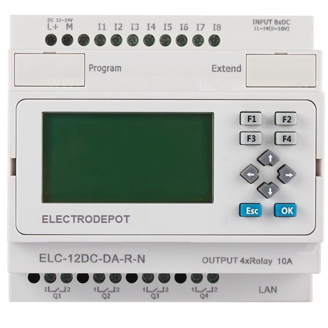 PLC Kit Programmable Controller Software 8 in, 4 Out, HMI, LAN, & USB interface