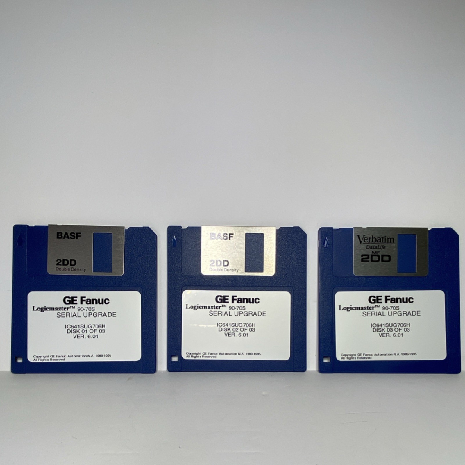 GE Fanuc Logicmaster 90-70S CPU IC641SUG706H Serial Upgrade Ver 6.01 Floppy Set