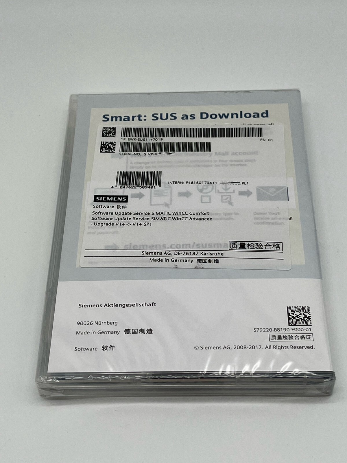 Siemens Simatic Wincc Comfort/Advanced Upgrade V14 Sp1 EWK-SUS1147019 Software