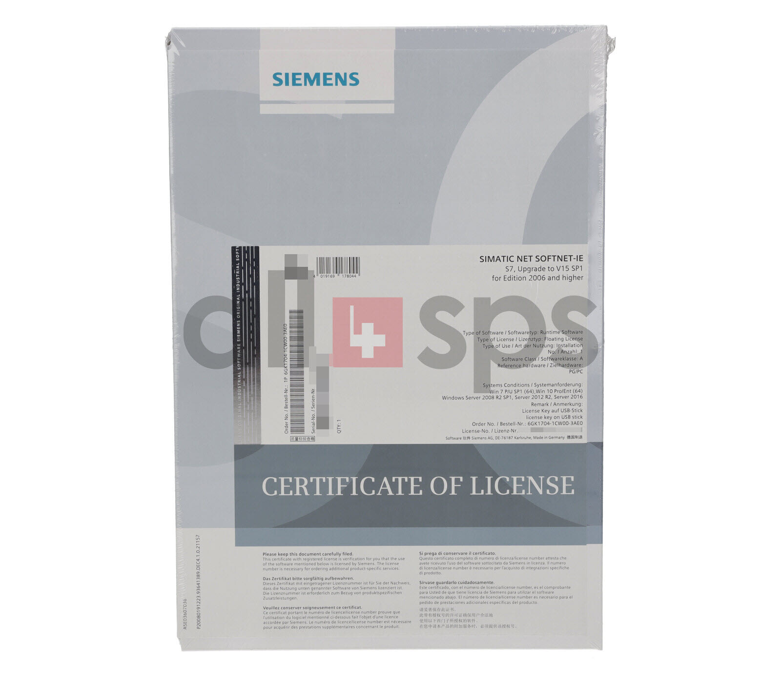 SIMATIC NET IE SOFTNET-S7 UPGRADE – 6GK1704-1CW00-3AE0 (NS)