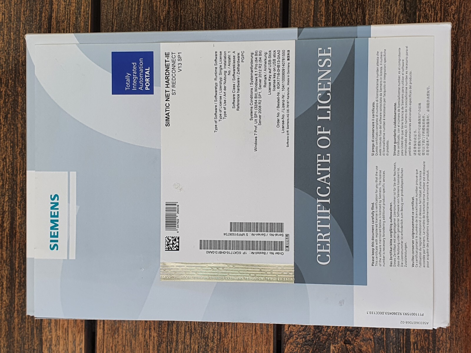 Siemens 6GK1716-0HB13-0AA0 SIMATIC NET HARDNET-IE S7 REDCONNECT V13 SEALED