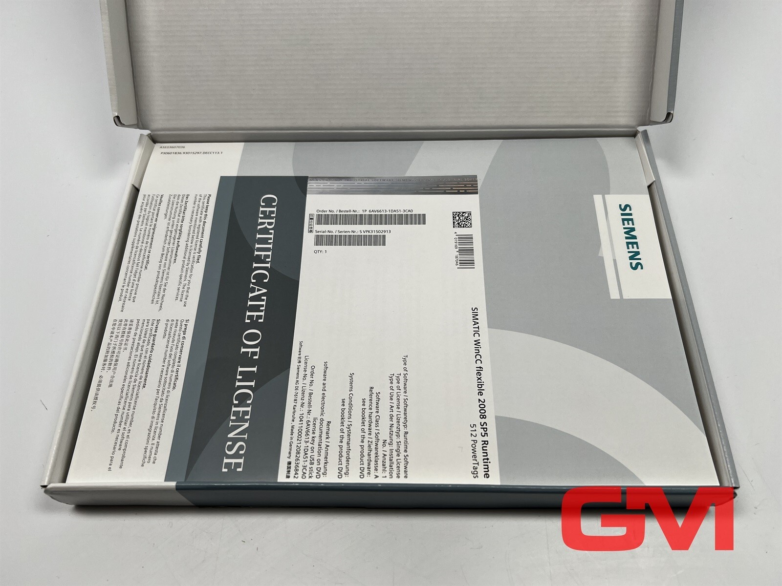 Siemens Single Licence 6AV6613-1DA51-3CA0 Wincc Flexible 2008 Runtime 512