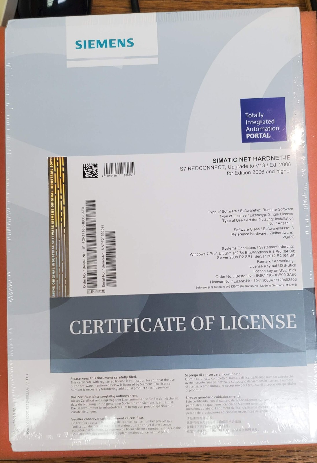SIEMENS 6GK1716-0HB00-3AE0/6GK17160HB003AE0 New Sealed Pkg. US Ship