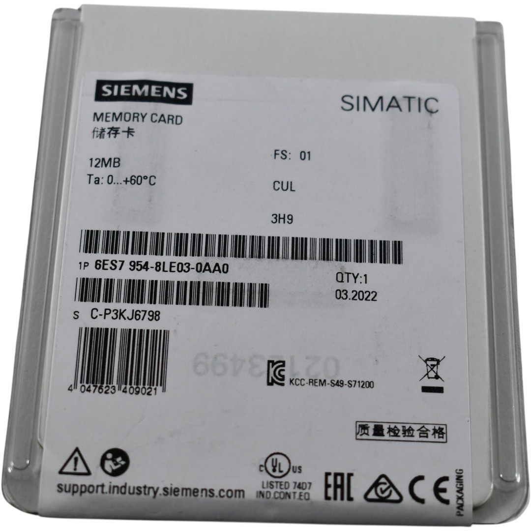 NEW Siemens 6ES7954-8LE03-0AA0 SIMATIC S7 12MB PLC Flash Memory Card