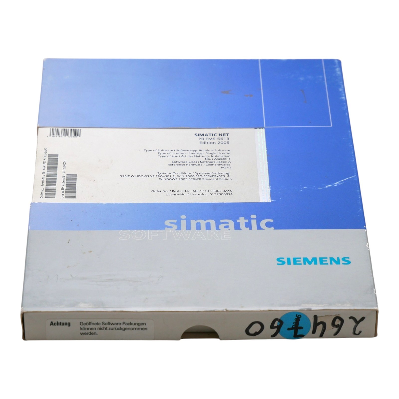 Siemens SIMATIC NET 6GK1713-5FB63-3AA0 Software -Unused/Original Packaging-