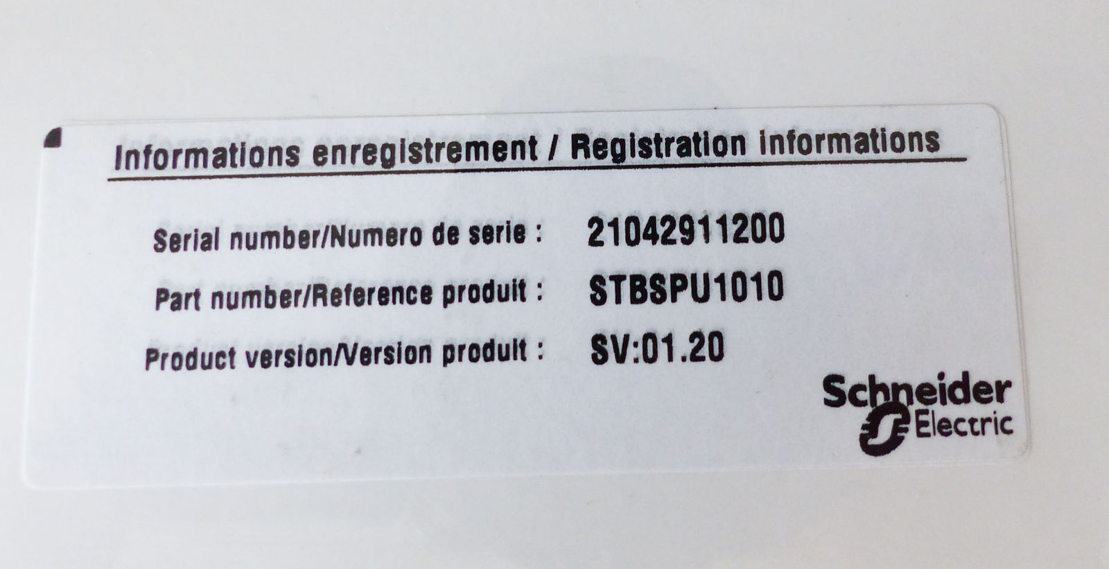 Telemecanique Schneider Electric STBSPU1010 SV: 01.20 Config. Software -sealed-
